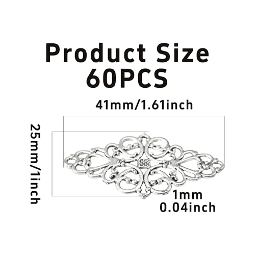 Hollow Filigree Charms - color: Antique Silver