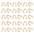 UNICRAFTALE 100Pcs 304 Surgical Stainless Steel Hypoallergenic Wire Guardian Small U Shape Wire Cable Protectors Golden Wire Loop Guardian Terminator for DIY Jewelry Crafts Making - color: Golden-100pcs