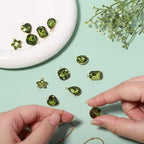 Song Xi Red Shape Random Charms For Jewelry Making Clear Crystal Charms Pendants Bracelets Necklace Earrings Bulk Keychain Arts And Crafts Diy Birthday Gifts For Women AB Color 12pcs - color: Random Shapes - Yellowish Green