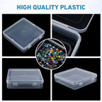 Jetec 6 Pieces Mini Plastic Clear Beads Storage Containers Box for Collecting Small Items, Beads, Jewelry, Business Cards, Game Pieces, Crafts (5.9 x 5.9 x 1.5 Inch) - size: 5.9 x 5.9 x 1.5 Inch