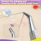 SPEEDWOX Bent Needle Nose Pliers With Serrated Jaw Mini Bent Long Nose Pliers Needle Remover Pliers Fishing Tools Precision Pliers for Jewelry Making Wire Bending and Small Object Gripping - style: Bent Needle Nose Pliers