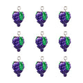 Craftdady Fruit Dangle Charms Pendants Cute Resin Food Pendants Apple Orange Pineapple Strawberry Pendants Lovely Vegetable Mushroom Charms for DIY Craft Earring Bracelet Necklace Jewelry Making - color: Purple, Grape