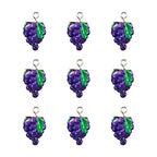 Craftdady Fruit Dangle Charms Pendants Cute Resin Food Pendants Apple Orange Pineapple Strawberry Pendants Lovely Vegetable Mushroom Charms for DIY Craft Earring Bracelet Necklace Jewelry Making - color: Purple, Grape