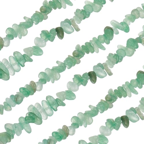 MECCANIXITY 310 Pcs Natural Drilled Green Aventurine Gemstone Chips Bulk 3mm to 5mm Dia. Irregular Tumbled Crystal Chip Beads for Jewelry Making Craft Supplies (Emerald Green) - color: Green Aventurine, size: 3-5mm