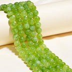 8mm Natural Green Peridot Gemstone Beads Polished Round Smooth Stone Beads for Bracelets Jewelry Making 15inch Loose Beads - color: Green Peridot, size: 8mm