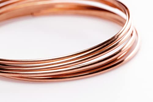 10 Gauge, 99.9% Pure Copper Wire (Half Round) Dead Soft CDA #110 Made in USA - 10FT by CRAFT WIRE - size: 10 Gauge, style: 10 Feet