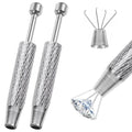 2PCS Piercing Ball Grabber Tool, 4 - Claw Stainless Steel Jeweler Pick Up Tools,Septum Ball Screw Tool for Piercing Changing/Removal,Earring Pearl Grabber for Jewelry/Electronic Components - color: 2pcs Silver