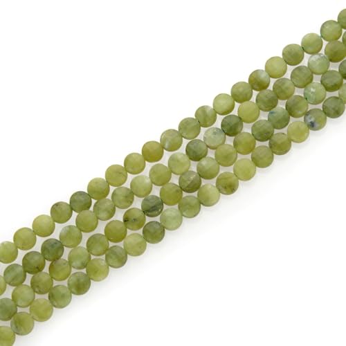 Adabele 15 Inch Natural Green Nephrite Jade Gemstone 6mm Faceted Flat Round Coin Loose Beads Gem Stone Spacer (57-61pcs) for Jewelry Making GZ13-12 - color: Nephrite Jade, size: 15 Inch/1 Strand