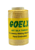 Goelx Silk Thread by Shade No for Jewelry, Tassel Making, Embroidery, Crafts, Shiny Soft Thread Spools - Golden - 137 C - color: Golden - 137 C