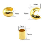 2mm Tiny Tube Crimp Beads and 4mm Crimp Bead Knot Covers Half Round Easy to Position Two Sides Keep Flush Close Neatly Evenly Stop Wire Wear No Irritate for Jewelry Craft Silver Gold 180sets - size: 2mm&4mm-Silve&Gold-180Pcs
