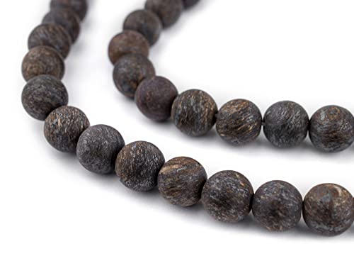 The Bead Chest Matte Round Bronzite Beads (8mm): Organic Gemstone Round Spherical Energy Stone Healing Power Crystal for Jewelry Bracelet Mala Necklace Making - color: Bronzite, size: 8mm