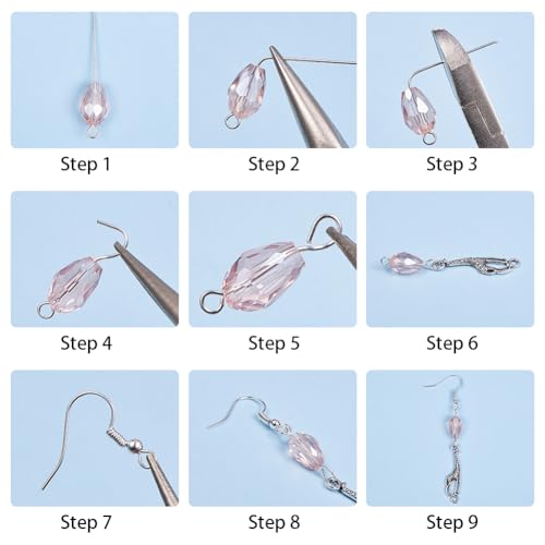SUNNYCLUE 1 Box DIY 10 Pairs Starfish Mermaid Dragonfly Dangle Earring Making Kit Jewelry Making Supplies Beading Starter Kits for Beginner Adults Fish Hook Silver, Instruction - color: Ocean Earrings 1