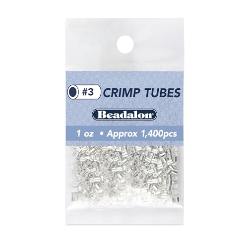 Beadalon Crimp Tubes, Size #3, Silver Plated, 1 oz, Approx. 1,400 pc - color: Silver, size: Size #3, 1,400 pc