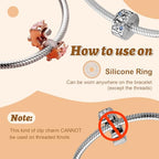 925 Silver Charms Pendants For Pandora Bracelet Golden charms Bead Safety Chain Clip set Heart Flower Animal Beads Family, Mom, Friend, Daughter, Birthday, Jewelry Gift - style: B-Golden Clip