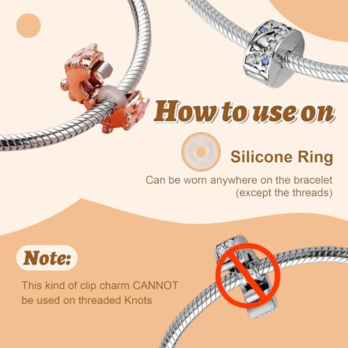 925 Silver Charms Pendants For Pandora Bracelet Golden charms Bead Safety Chain Clip set Heart Flower Animal Beads Family, Mom, Friend, Daughter, Birthday, Jewelry Gift - style: B-Golden Clip
