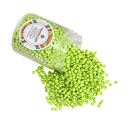 Mandala Crafts 8/0 Glass Seed Beads for Beadwork – 6000 Pcs 3mm Lime Green Round Small Rocaille Beads for Jewelry Making, Necklace Bracelet Earring Craft Supplies - color: Lime Green, size: Round 8/0 or 3 mm