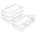 4 Pack Rectangular Clear Plastic Storage Containers Box with Hinged Lid for Beads and Other Small Craft Items (6.1 x 3.3 x 1.18 inch) - size: 6.1 x 3.3 x 1.18 inch