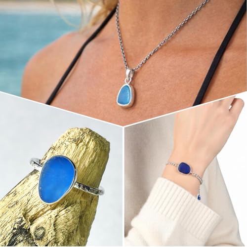 1 Box 80pcs Summer Frosted Glass Beads Blue Green Opaque Nuggets Ocean Theme Sea Matte Irregular Mango Loose Spacer Bead Charm Bulk for Jewelry Making Necklaces Decoration DIY Craft Supply
