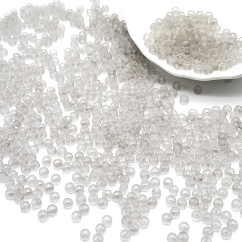 3mm Frosted Glass Beads Bulk, 2000 Pcs Jewelry Making Beads for Friendship Bracelet, Pendants, Key Chains, Necklaces, Hairpins (Gray) - color: Gray, size: 3mm