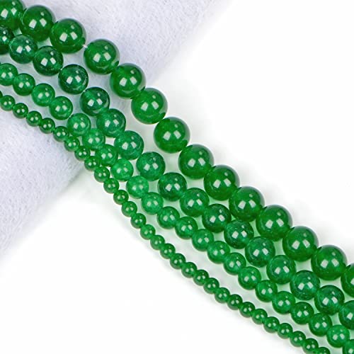 AD Beads Natural Gemstone Round Loose Beads 15" for Bracelet Necklace Earrings Jwelery Making Crafts DIY (10mm, Green Jade) - color: Green Jade, size: 10mm
