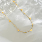 Gold Chain Necklace for Women 18K Gold Plated Dainty Star Cross Heart Cuabn Choker Chains Stainless Steel Trendy Jewelry Christmas Gifts - color: Heart-Gold
