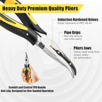 3pcs 8inch Reach Needle Nose Pliers Set,Includes Straight Needle Nose Pliers,45°&90°Bent Nose Pliers,Pliers Tool Set for Narrow Spaces