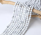 Natural White Howlite Beads 100Pcs 8mm Crystal Beads Loose DIY Round Stone Bead for Bracelet Necklace Earrings Making - color: C-White Howlite, size: 100pcs