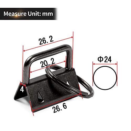 SPEEDWOX Key Fob Pliers and 20 Sets 1" Key Fob Hardware with Keychain Split Rings Webbing Fabric Strapping Wristlet Set Antique Black Glass Breaking Pliers Tools with Rubber Tips - size: 1" Antique Black