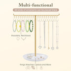 OAOLEER Bracelet Holder Display, Gold Jewelry Holder with 20 Movable Hooks Bracelet Stand Organizer, Jewelry Display Stand for Necklaces Bangles - size: 1 Tier-Gold