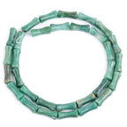 GEM-Inside 30Pcs 5x12mm Natural Green Africa Jade Stone Plant Bamboo Knot Bone Charms Beads for Jewelry Making Power Energy Chakra Stone Beads - color: Green Africa Jade