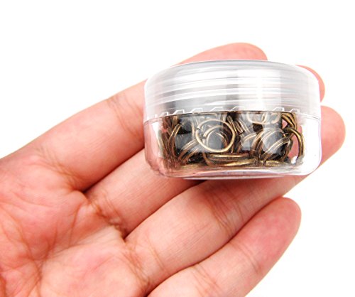 ALL in ONE 16 Gram/100pcs 8mm Antique Bronze Plated Open Jump Ring with Storage Box - color: Antique Bronze, size: 8mm