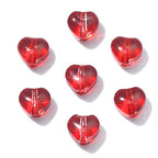 UR URLIFEHALL 100 Pcs Handmade Lampwork Glass Heart Beads Love Red Heart Shape Crystal Spacer Beads for DIY Jewelry Making Crafts - color: 100pcs-6x6.5x4.7mm-red heart beads