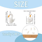 FASHEWELRY 5Pcs Handmade Swan Lampwork Glass Pendants White Swan Goose Spacer Beads Charms for DIY Necklace Bracelet Jewelry Craft Making - color: Swan-White