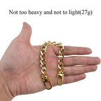HAHIYO Purse Chain Strap 7.9 inches Yellow Gold for Shoulder Cross Body Sling Purse Handbag Clutch Replacement Comfortable Flat 0.4" Wide Enough 2.4mm Extra Thick Metal 1 Pack - size: Yellow Gold 7.9 inches