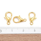 HDSupplies 100 Pieces - Lobster Clasps - Gold Tone - 12x6mm w/ 1.2mm Hole - color: Gold Tone, size: 12x6mm