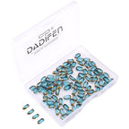 Glass Rice Beads Clear Lake Blue 4x6mm 50pcs Faceted Oval Golden Edge Crystal Loose Beads for DIY Craft Jewelry Making - color: Clear Lake Blue