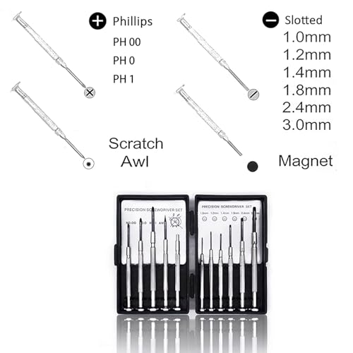 NSZETZ 11PCS Mini Precision Screwdriver Set, Small Tools with 11 Size Flathead and Phillips Kit, Professional Magnetic Repair Tool for Jewelry, Ring Doorbell, Watch, iPhone, Toys, Computer, Eyeglass - style: 11PCS