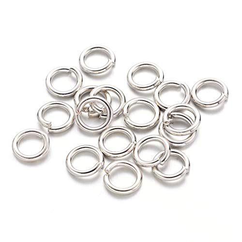 KISSITTY About 450pcs/50g Platinum Plated Brass Open Jump Rings 6x1mm Round Chainmail Jewelry Making Connectors - color: Platinum#6mm