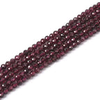 Natural Garnet 4mm Faceted Round Beads Loose Beads 16 Inch for Jewelry Making Beads - color: Garnet