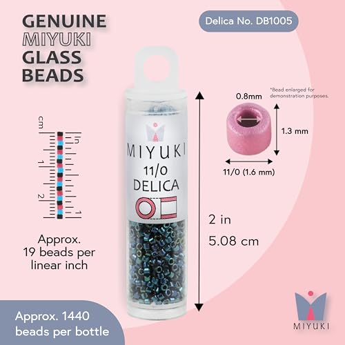 Miyuki Delica Seed Beads – Size 11/0 (1.6 mm), DB1005, Metallic Purple/Gold Iris, 7.2 g, Approx. 1440 Beads, Made in Japan - color: DB1005 - Metallic Purple/Gold Iris