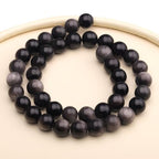 Natural Stone Beads Obsidian 8mm Polished Round Smooth Gemstone Beads for Jewelry Making Supplies 15 Inch(45Beads) - color: Obsidian 8mm-45pcs