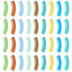Acrylic Tube Beads for Bracelets Curved Chunky Bamboo Tube Beads Two Tone Bangle Acrylic Bead for Jewelry Making Earring Crafts - color: Blue-Green