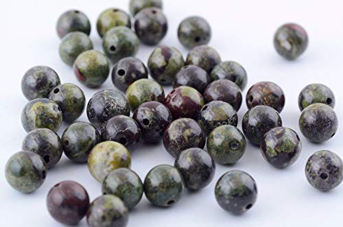 Natural Stone Beads 100pcs 6mm Dragon Blood Stone Round Genuine Stone Beading Loose Gemstone Hole Size 1mm DIY Smooth Beads for Bracelet Necklace Earrings Jewelry Making (Dragon Blood Stone Red,6mm) - color: Dragon Blood Stone Red, size: 6mm