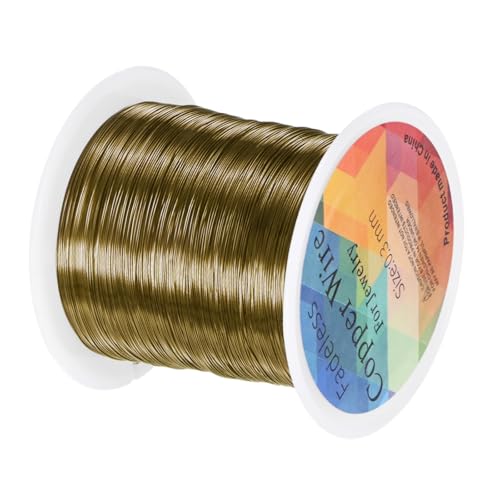 M METERXITY 0.3mm Jewelry Wire, 28 Gauge 328FT Craft Wire Copper Beading Wire for Jewelry Making/Planting/Weaving/DIY Crafting, Soft Metal Wires [100M, Bronze Tone] - color: Bronze Tone, size: 0.3mm 28 Gauge