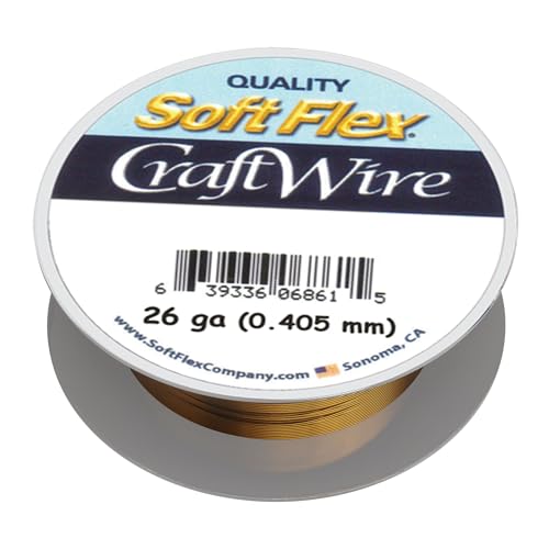 BeadHobby Soft Flex 26 Gauge Craft Wire - 27 Meters - Jewelry Wire with Tarnish Resistant Silver Plating - style: Bronze