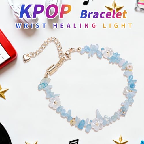 Healing Onyx Bracelet for Women Men Handmade Natural Gemstone Amethyst Crystal Bracelets Obsidian Cross Beaded Stone Jewelry - color: Blue