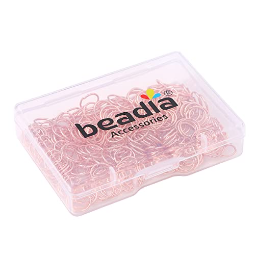 BEADIA Rose Gold Plated Jump Rings Non Tarnish 8mm 300pcs for Jewelry Making Findings - color: Rose Gold, size: 0.7x8mm