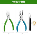 URSKYTOUS 2Pcs Jewelry Pliers Set Jewelry Making Tools Kit Include Nylon Jaw Pliers 6 In 1 Bail Making Plier for Beading Looping Shaping Wire DIY Crafts Rings Jewelry Making Supplies (Blue-Green) - color: Mk Blue,green