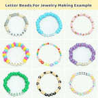 FZIIVQU 1120Pcs Acrylic Square Letter Bead, 6x6mm Letter Bead A-Z with Color Number Bead Color Love Cube Bead Jewelry Making, DIY Necklace, Key Chain, Friendship Bracelet