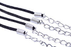 KONMAY 50pcs Black Satin Silk Necklace Cord 2.0mm/18'' with 2'' Extension Chain Lead&Nickel Free - color: Black